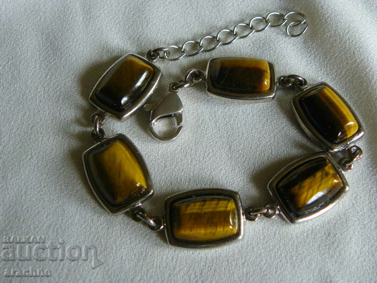Delivery of Solid silver bracelet with tiger's eye Delivery of Solid silver bracelet with tiger's eye