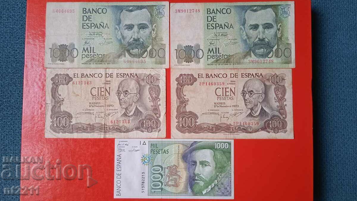 Banknote set Spain