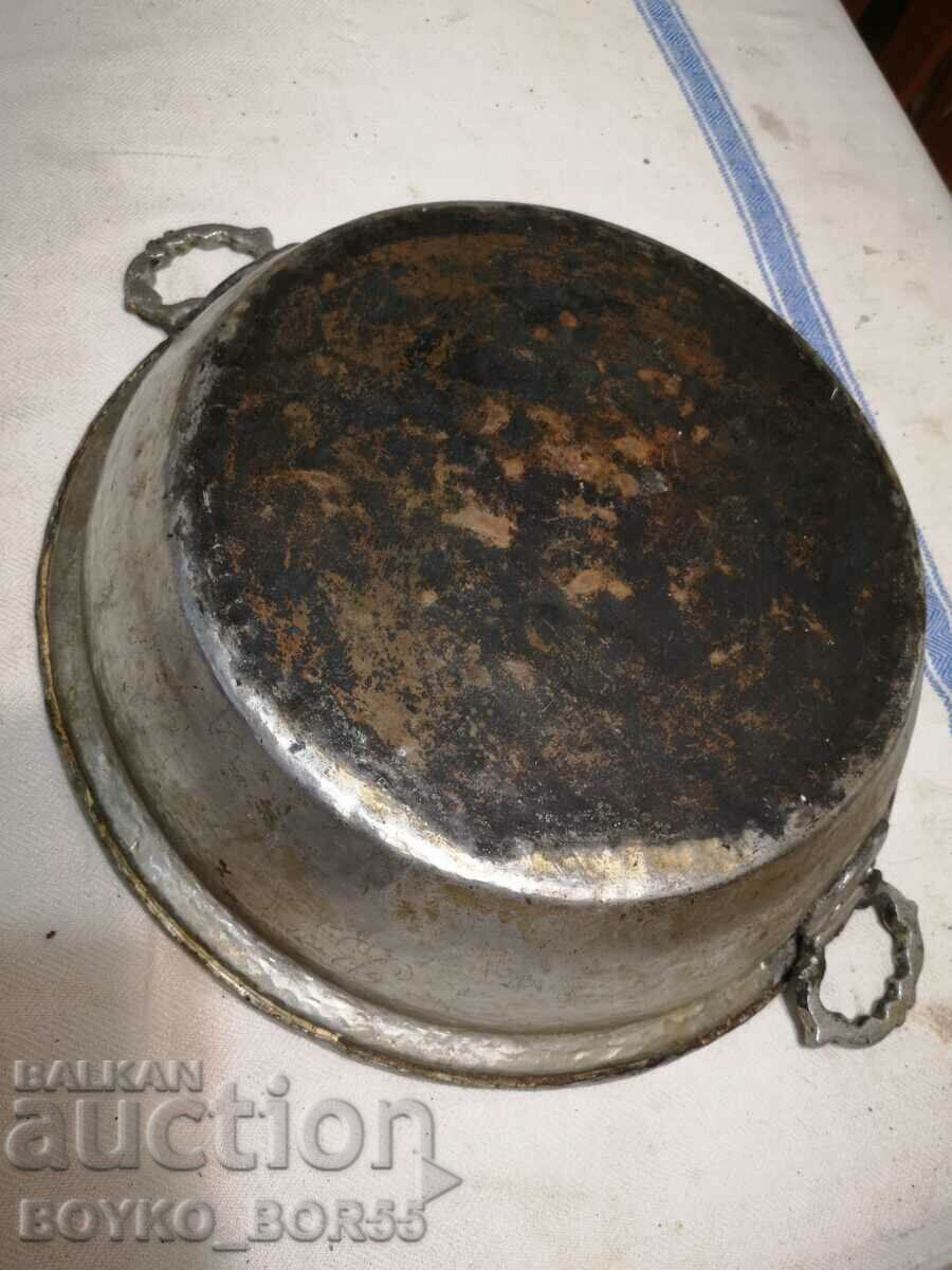 Аукцион Старинна Медна Бакърена Тава Тенджера