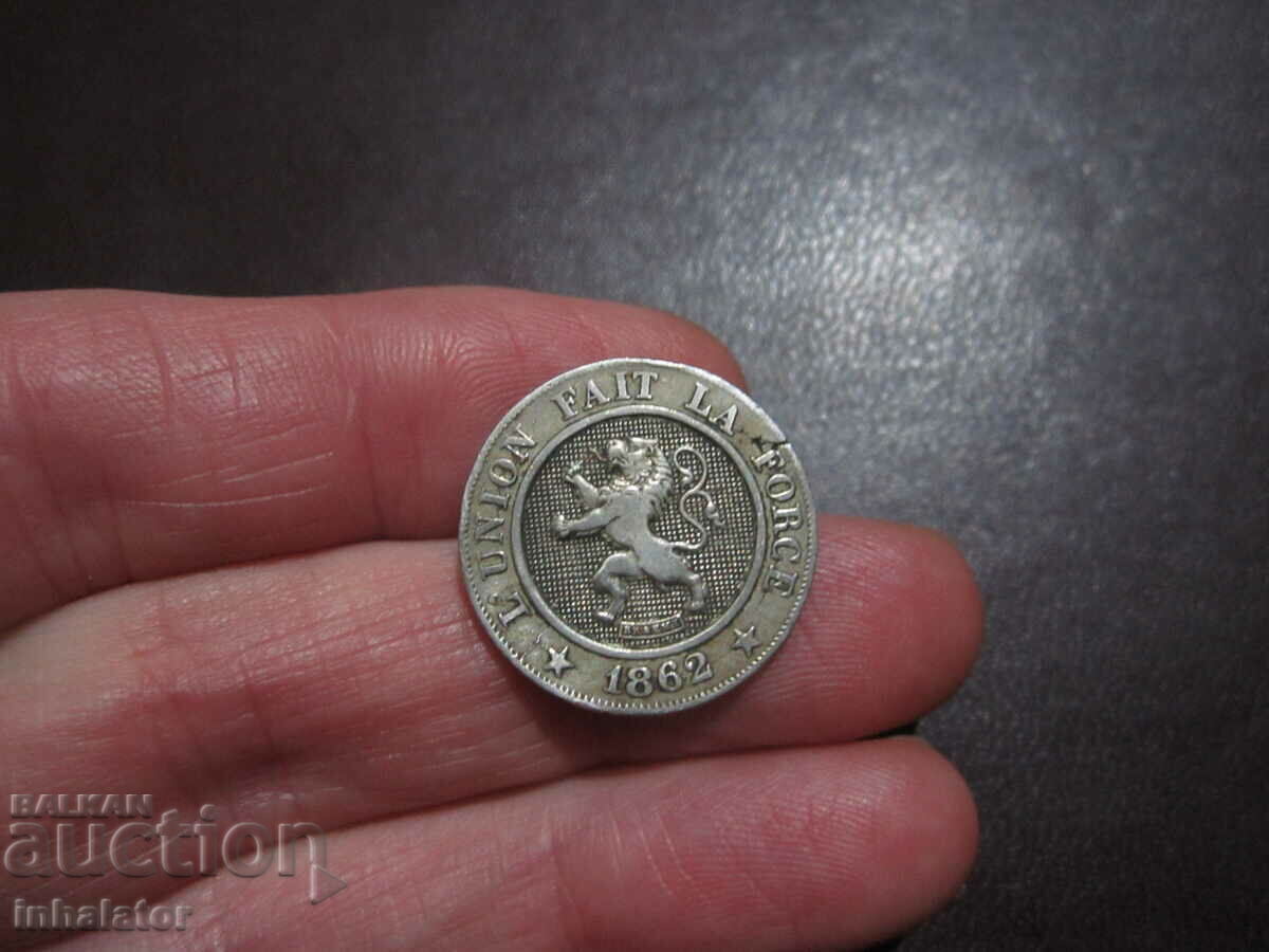 1862 Belgia 10 centimes EROARE - Defecte