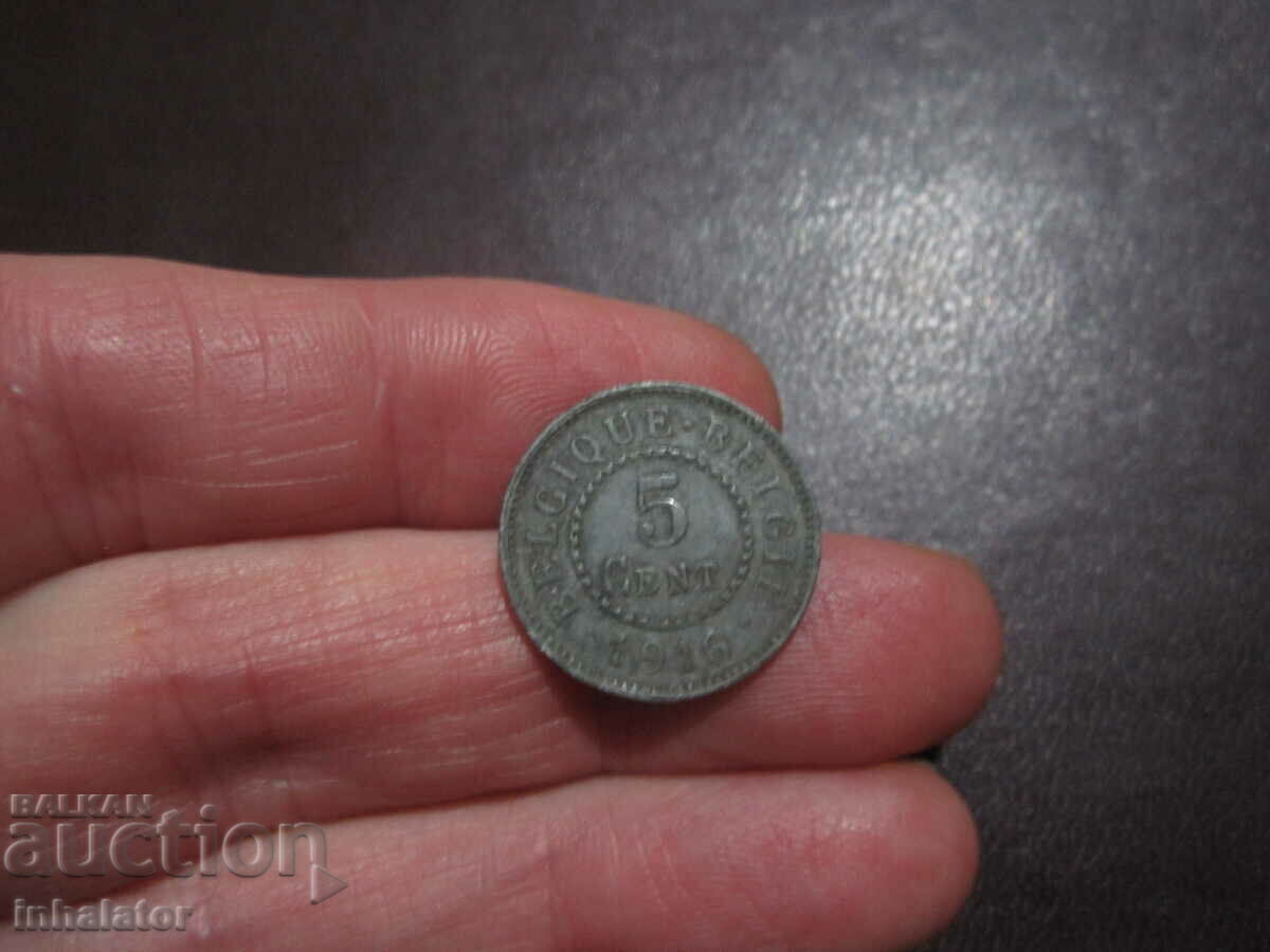 1916 5 centi Belgia ZINC