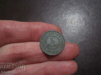 1916 5 centimes Belgium ZINC