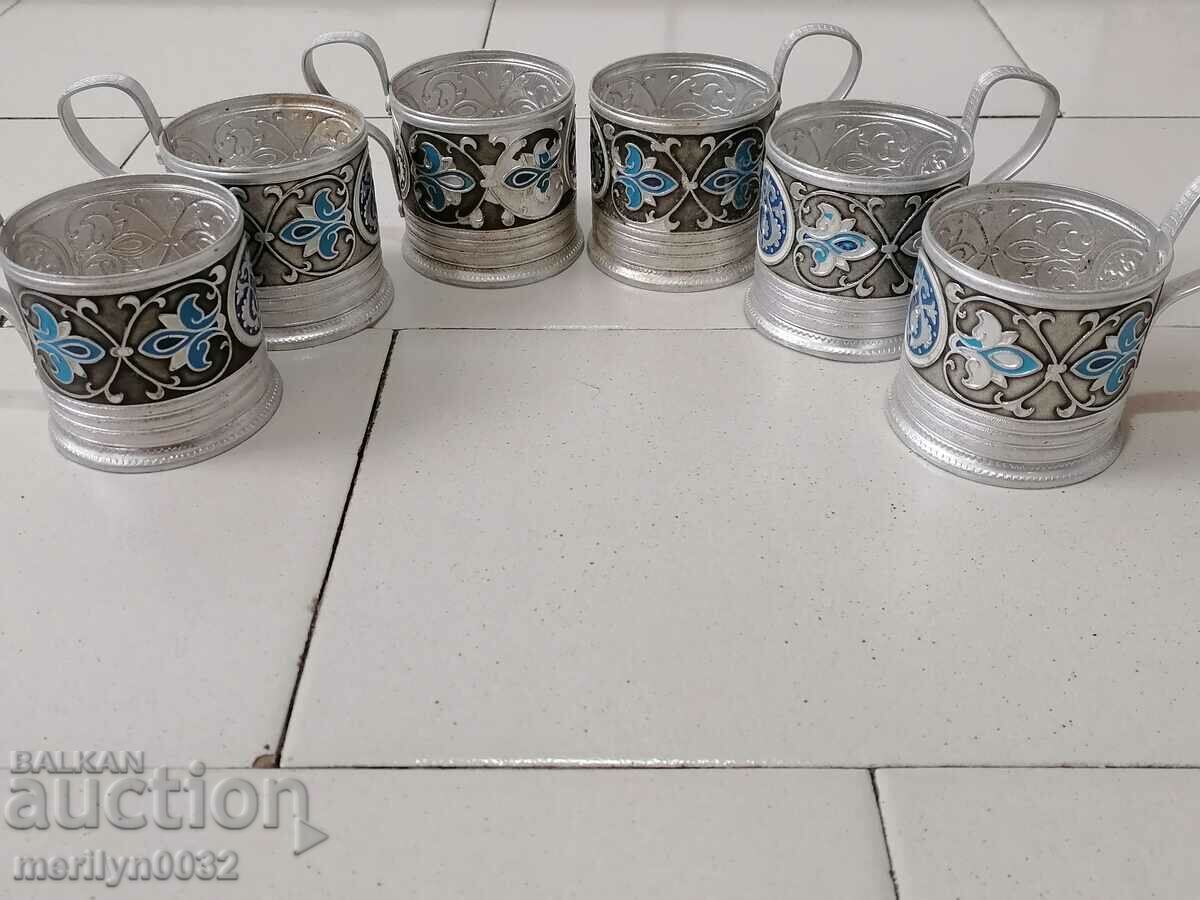 Service coasters for glasses 6 pcs cup coaster USSR with price 31.00 BGN | € 15.85