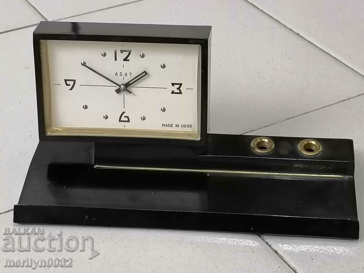 Κοινωνικό ξυπνητήρι επιτραπέζιο ρολόι USSR 1950 πουπουλένια λαβή