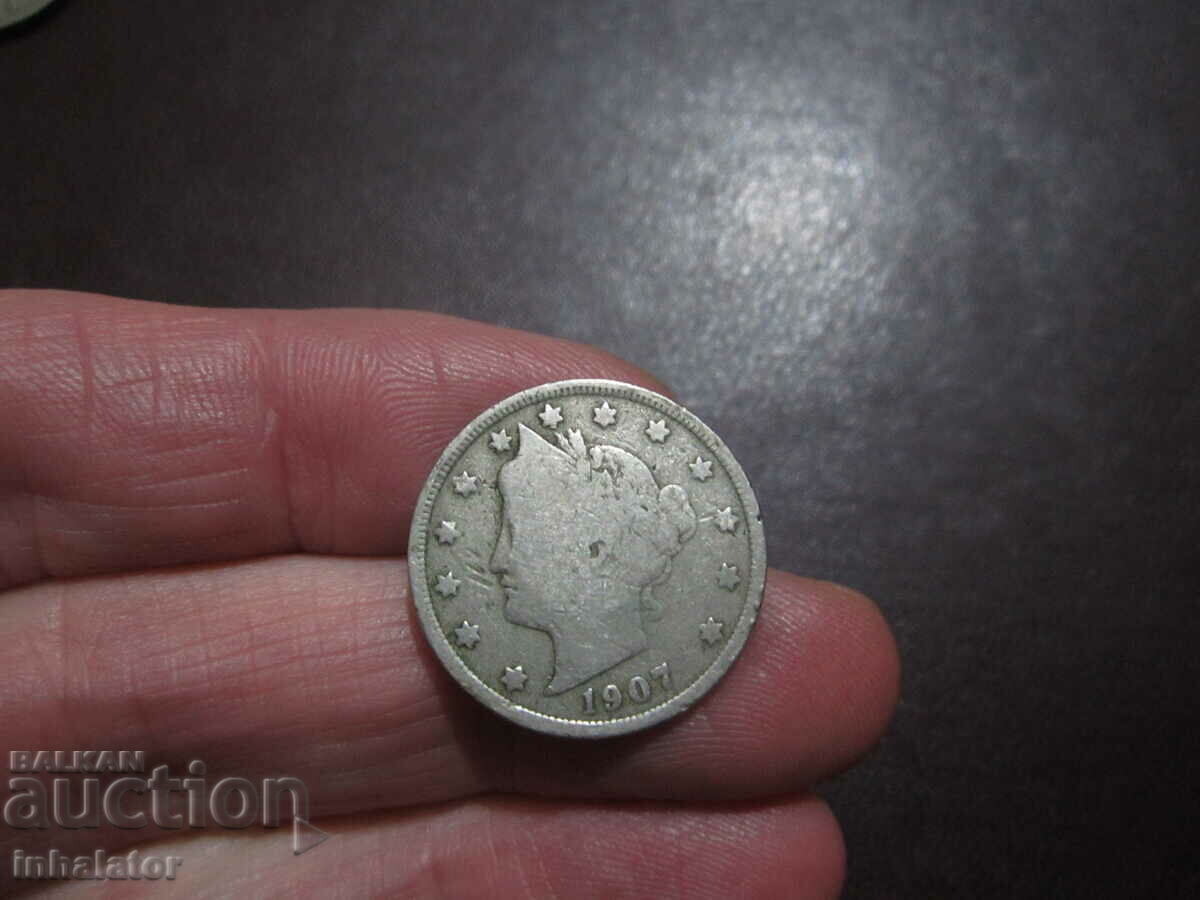 1907 5 cents USA