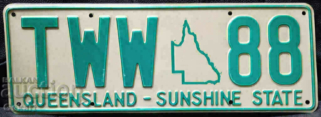Australian Registration Number Plate Queensland AUS