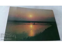 Пощенска картичка Бургас Изгрев слънце 1974