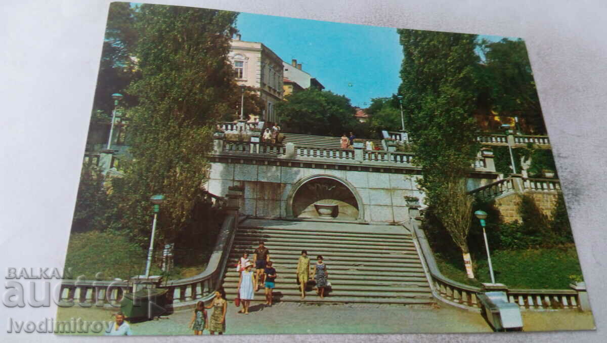 Carte poștală Burgas Intrarea pe plaja Centrală 1978