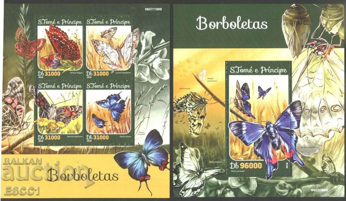 Clean Blocks Fauna Butterflies 2016 from Sao Tome and Principe