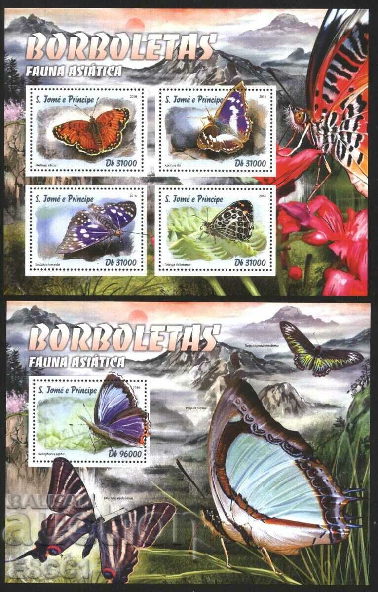 Clean Blocks Fauna Butterflies 2016 from Sao Tome and Principe