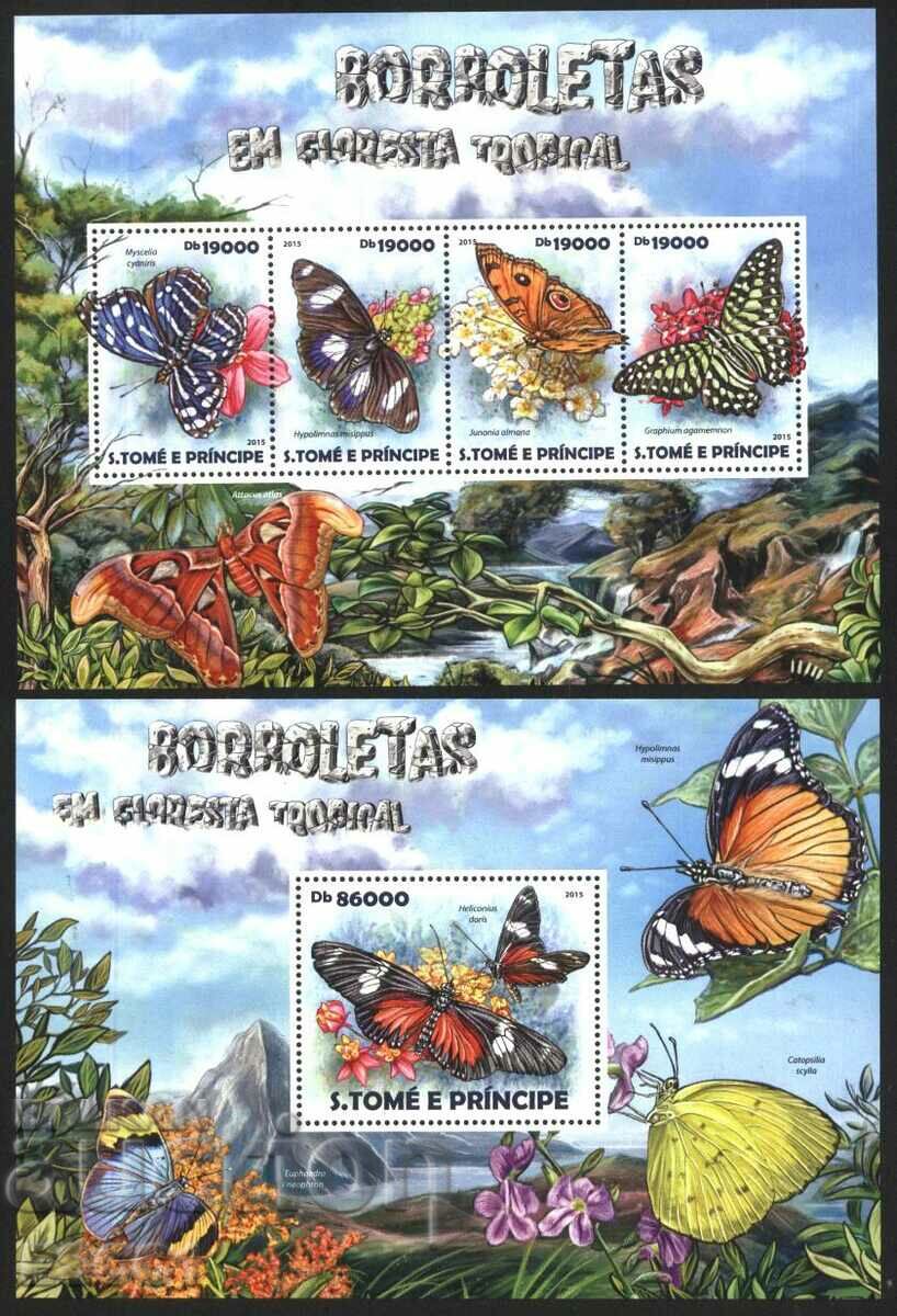Clean Blocks Fauna Butterflies 2015 from Sao Tome and Principe