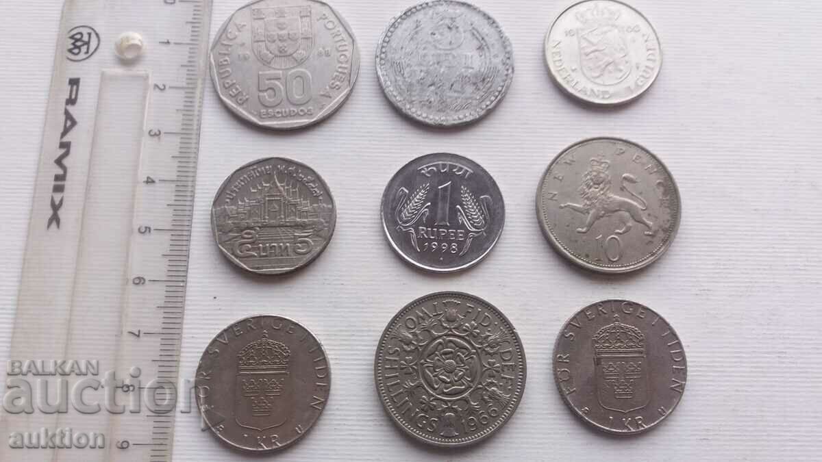 Auction  A COLLECTION OF 9 DIFFERENT COINS FROM AROUND THE WORLD