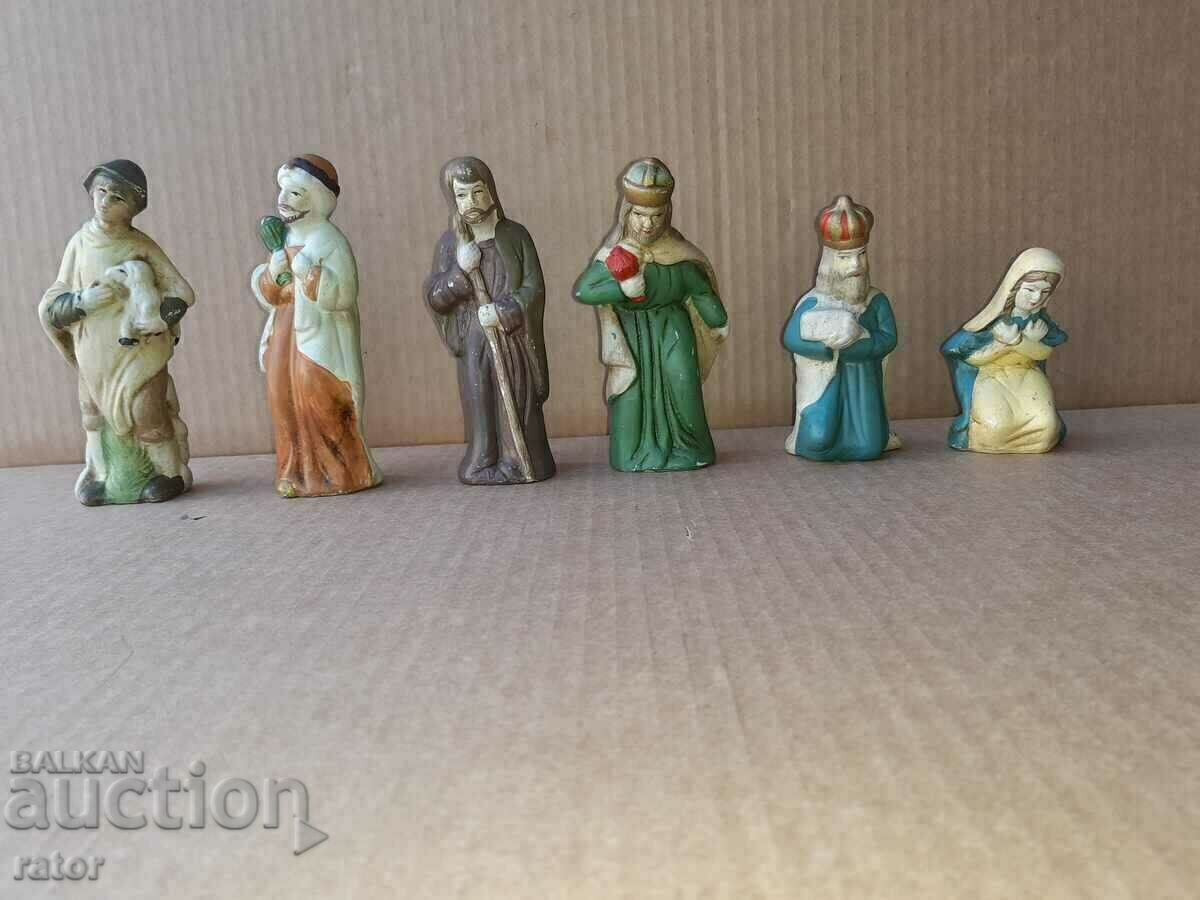 Very old porcelain CHRISTMAS figures, statuettes - 6 pieces