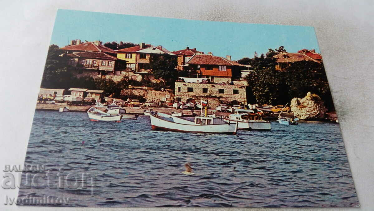 Пощенска картичка Несебър Рибарският кей 1982