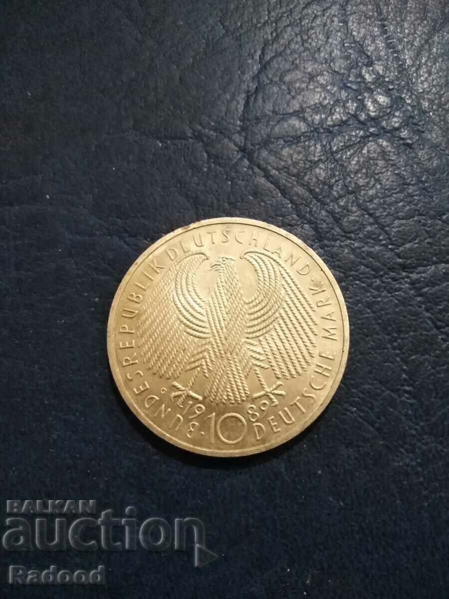 Германия 10 марки 1989 сребро