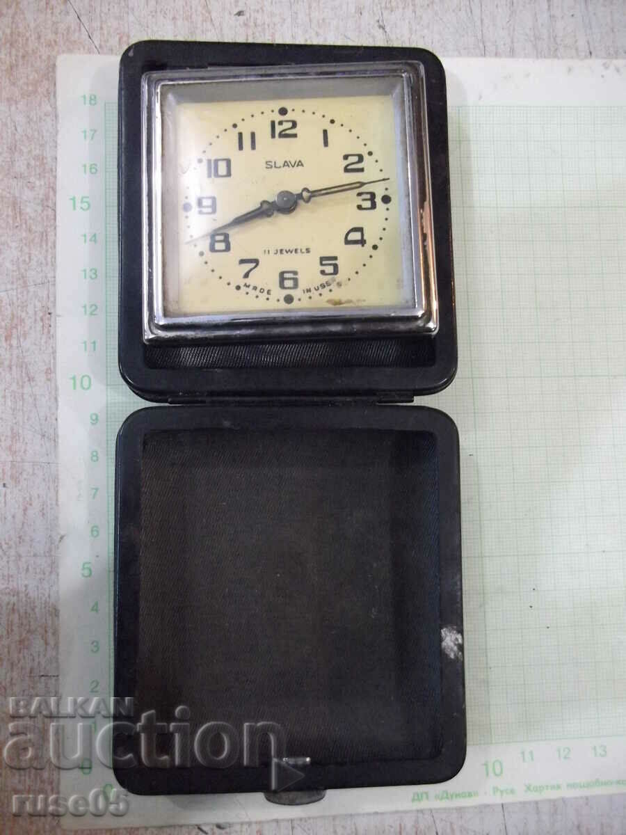 Ρολόι "SLAVA" Ξυπνητήρι επιτραπέζιο τουριστικό Σοβιέτ