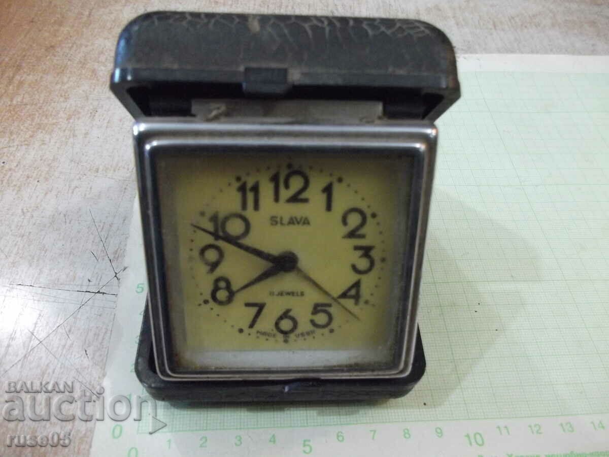 Часовник "SLAVA" будилник настолен туристически съветски - 1