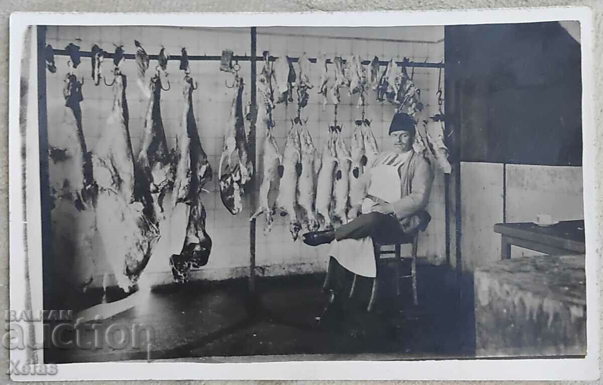 Стара снимка кланица , магазин за месо 1920-те