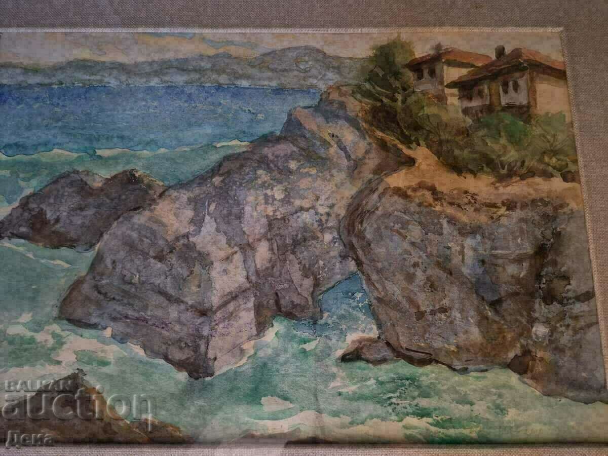 Atanas Kozhuharov watercolor with price 400.00 BGN | € 204.52 Atanas Kozhuharov watercolor with price 400.00 BGN | € 204.52