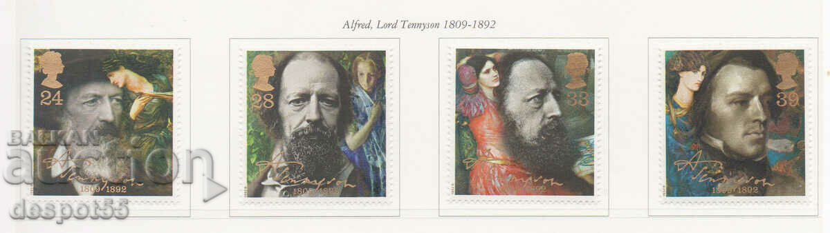 1992. Marea Britanie. 100 de ani de la moartea lordului Al. Tennyson.