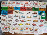 Social calendars with cars and ships 1978-1989 - 59 pieces