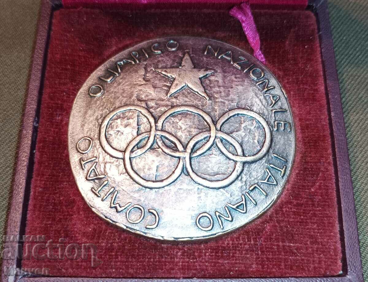 Italian Olympic Committee boxed plaque.