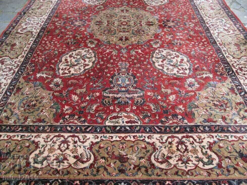 Аукцион Стар ръчно тъкан камилска вълна персийски Килим 340х260 см.