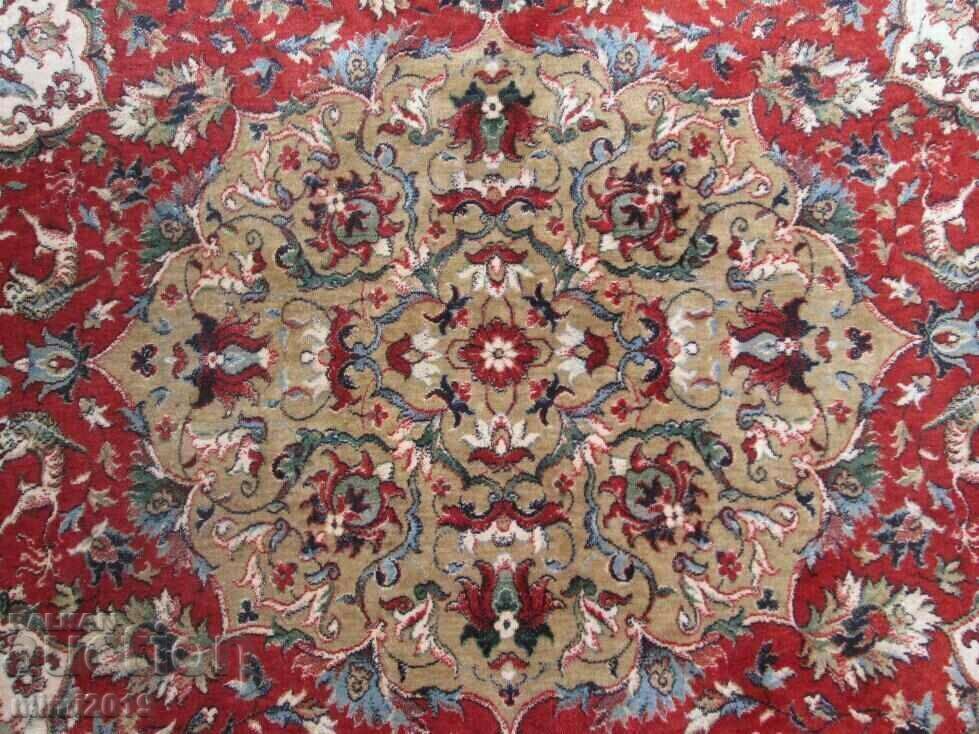 Стар ръчно тъкан камилска вълна персийски Килим 340х260 см. - 6