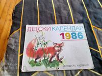 Calendarul vechi pentru copii 1986