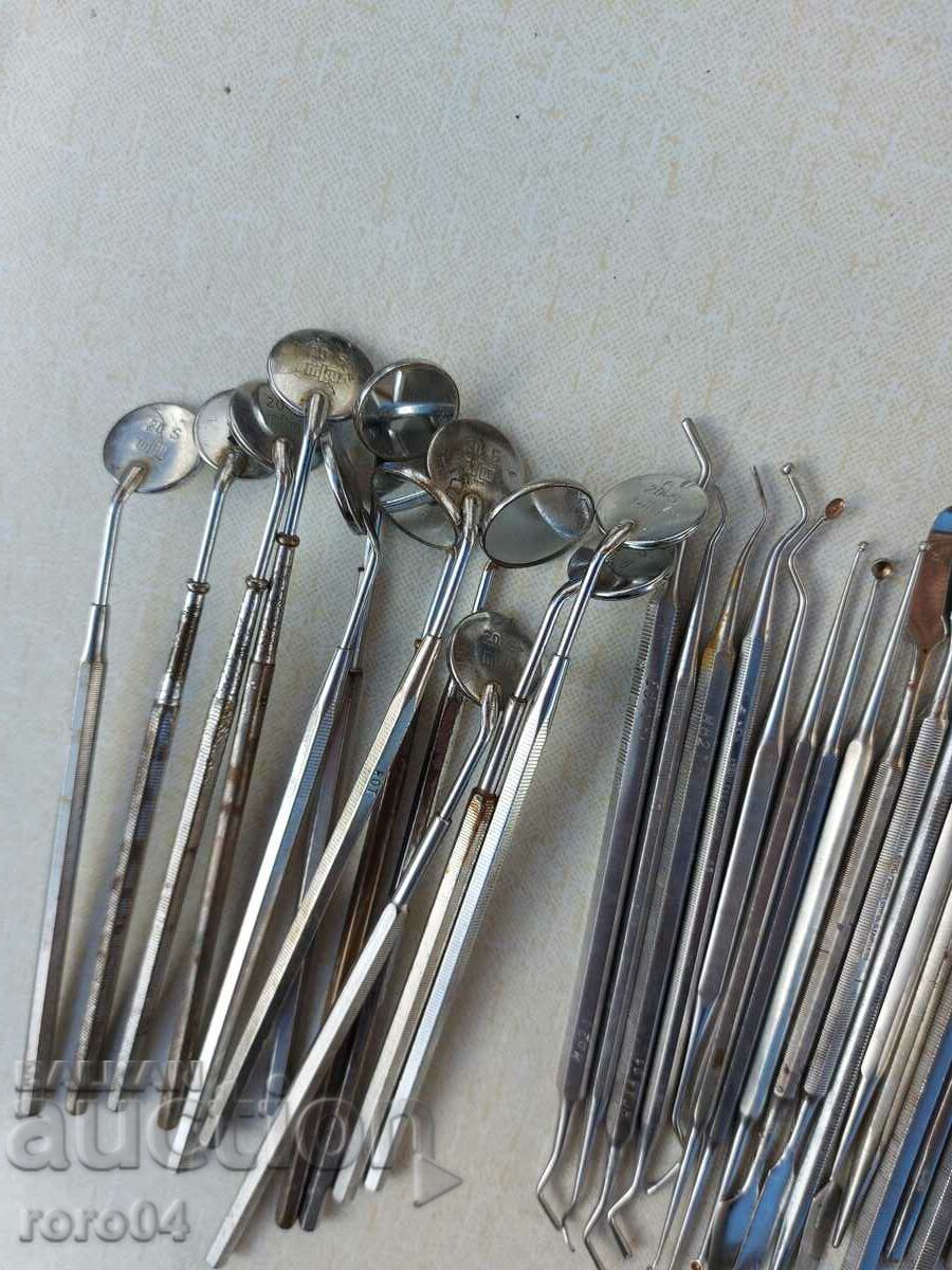 DENTAL INSTRUMENTS - 32 PIECES - COLLECTION - 6 DENTAL INSTRUMENTS - 32 PIECES - COLLECTION - 6