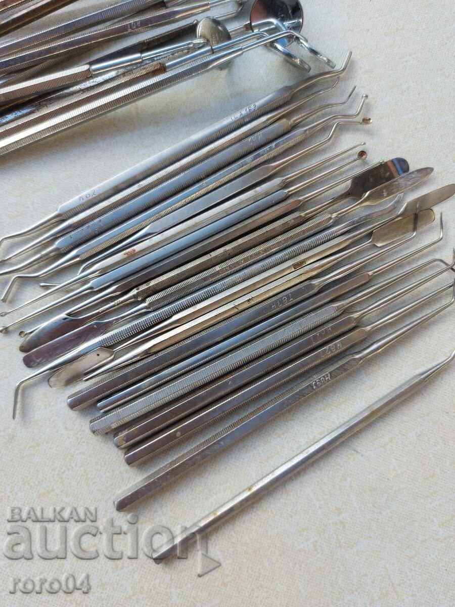 DENTAL INSTRUMENTS - 32 PIECES - COLLECTION - 7 DENTAL INSTRUMENTS - 32 PIECES - COLLECTION - 7