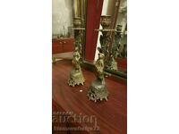 Antique French Figural Candlesticks