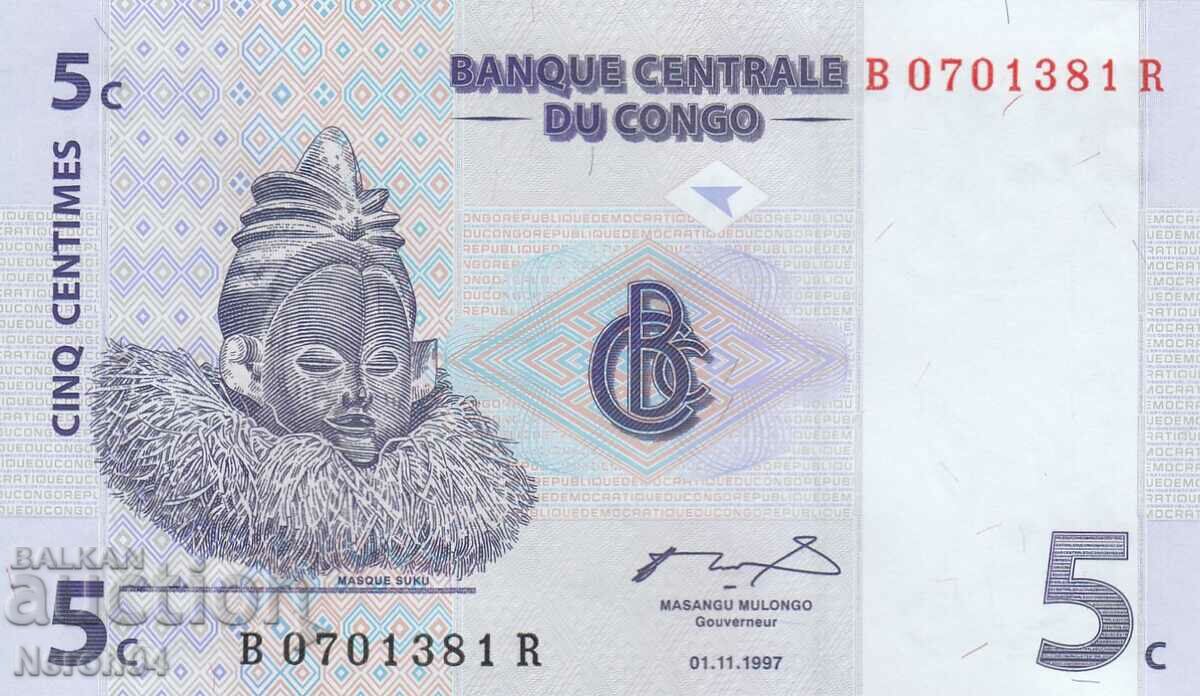 5 центима 1997, Демократична република Конго