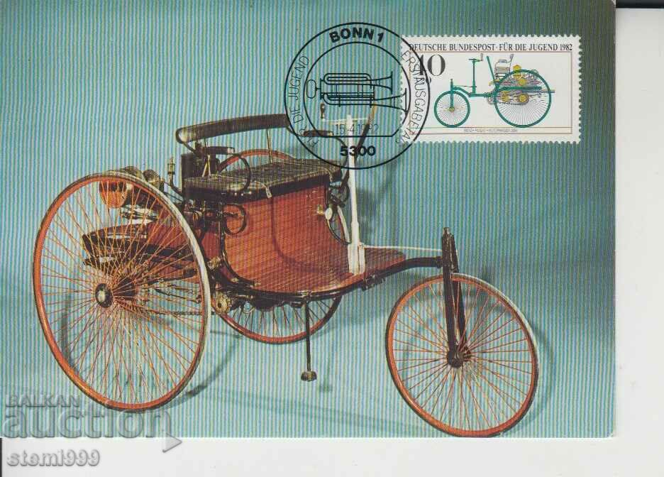 Postcard FDC Vintage cars