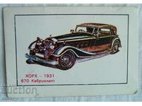 Calendar 1981 - HORCH car - 1931, 670 Cabriolet