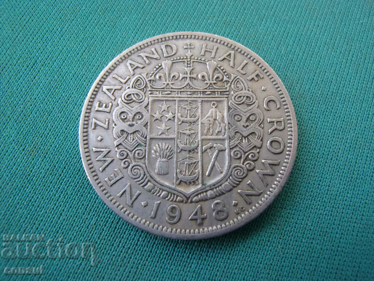 New Zealand ½ Crown 1948 Rare