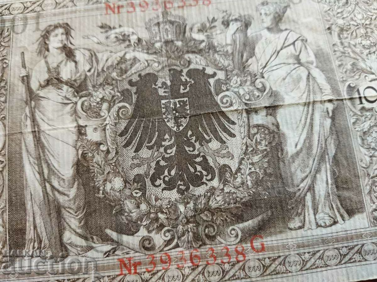 Auction Germany banknote 1000 marks from 1910, quality VF Auction Germany banknote 1000 marks from 1910, quality VF