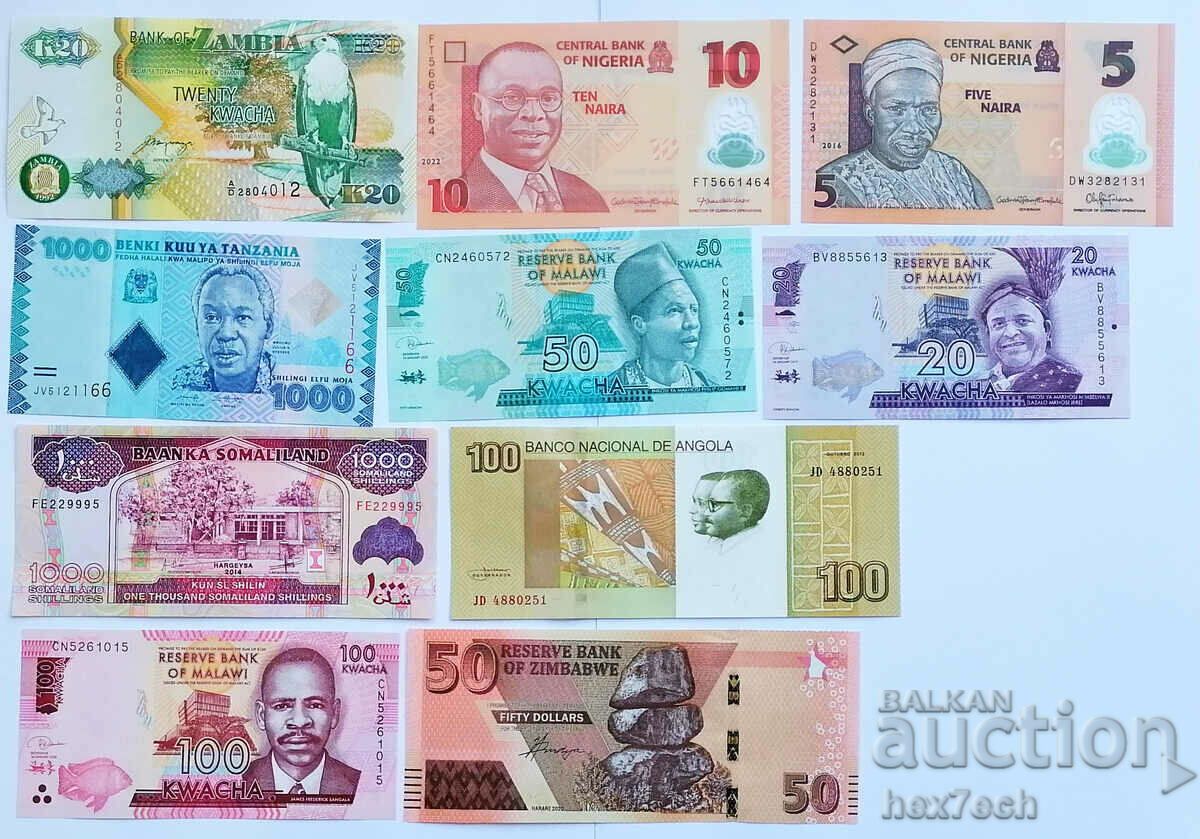 ❤️ ⭐ Lot Banknotes Africa 10 pieces UNC new ⭐ ❤️