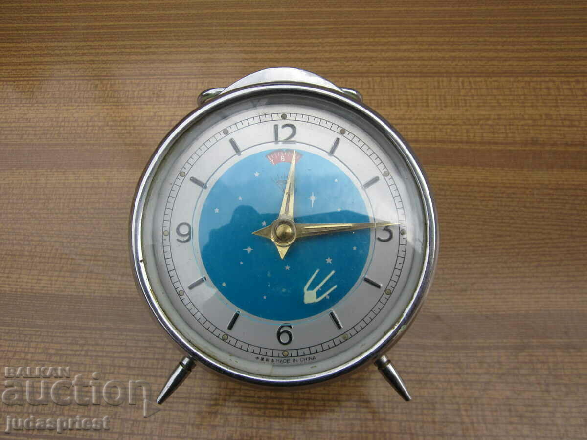 Auction old mechanical clock alarm clock space satellite theme Auction old mechanical clock alarm clock space satellite theme