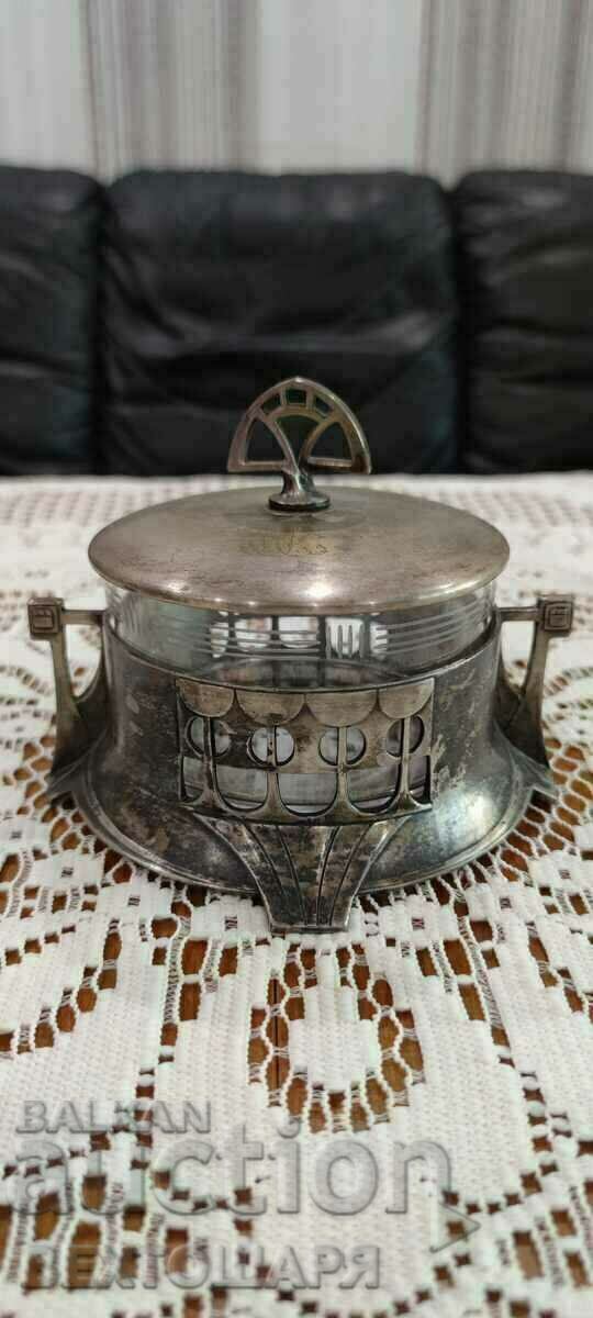 Auction  UNIQUE! Antique Silver Plated German Sugar Bowl WMF