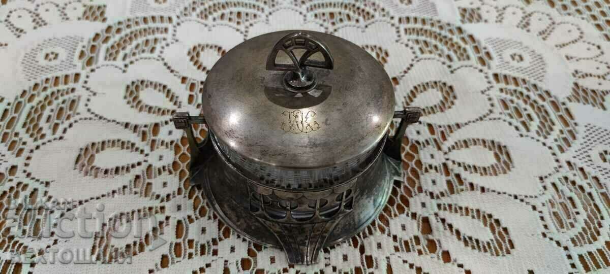 Delivery of UNIQUE! Antique Silver Plated German Sugar Bowl WMF