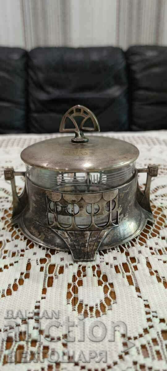 UNIQUE! Antique Silver Plated German Sugar Bowl WMF - 5