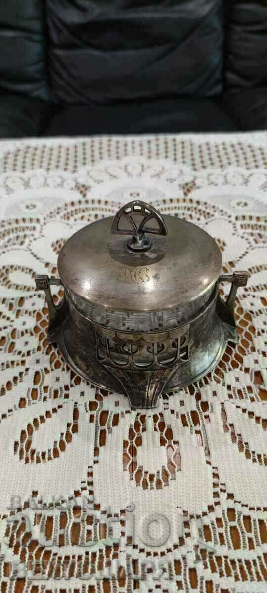 UNIQUE! Antique Silver Plated German Sugar Bowl WMF - 6