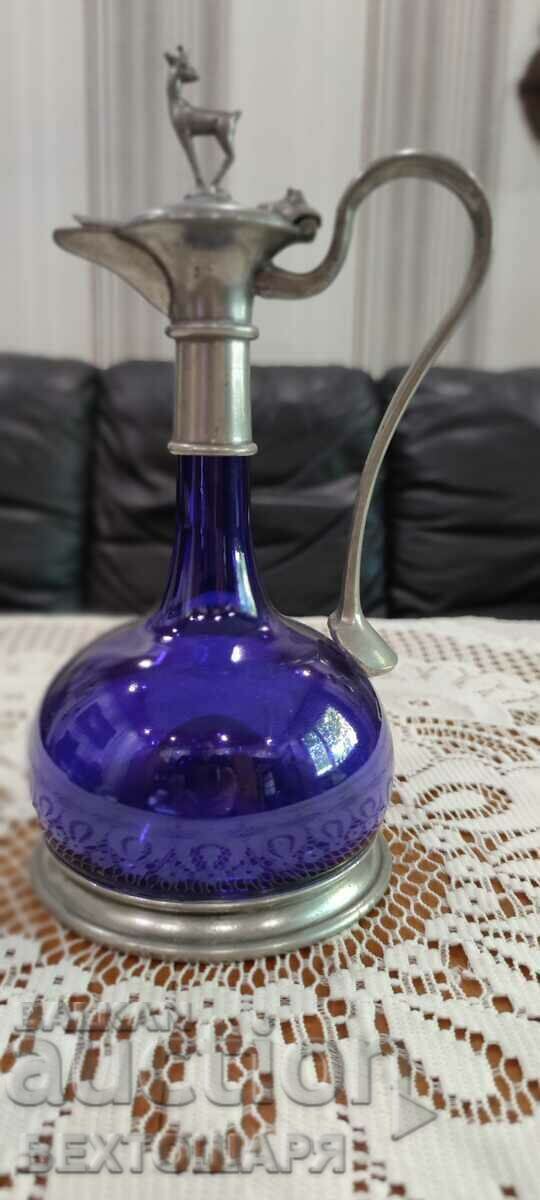 Auction Carafe Jug Decanter Cobalt Glass Auction Carafe Jug Decanter Cobalt Glass