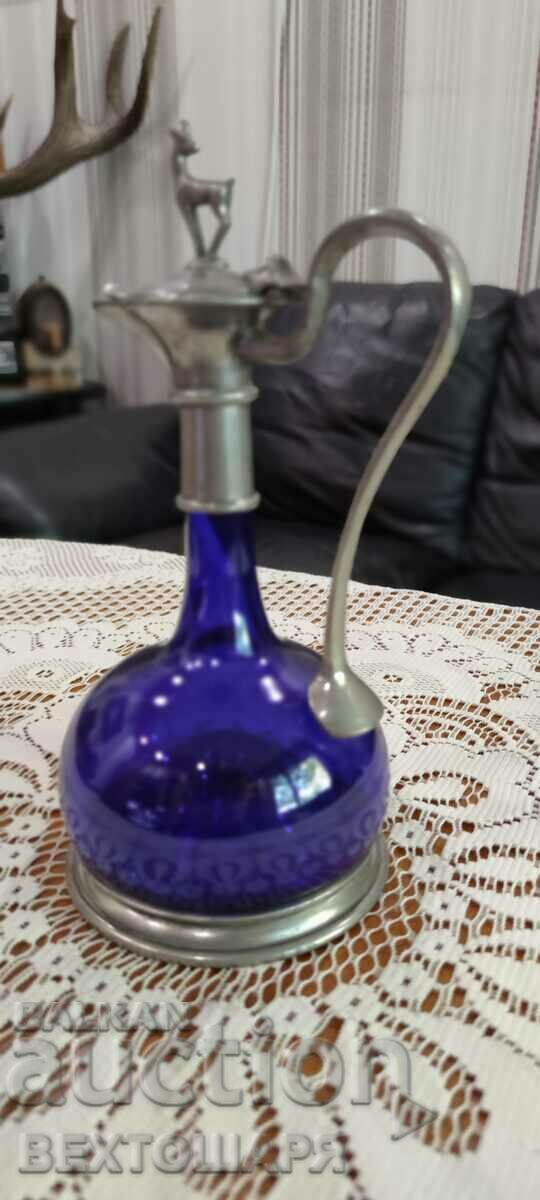 Carafe Jug Decanter Cobalt Glass - 7 Carafe Jug Decanter Cobalt Glass - 7