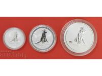 Year of the Dog Lunar 2006 1/2, 1 and 2 oz. set