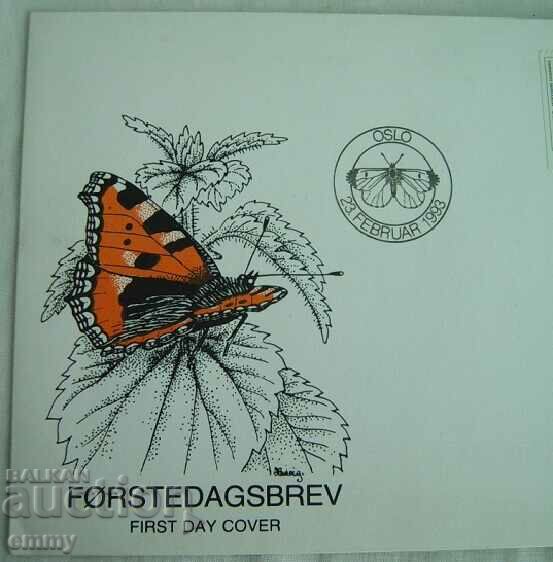 First Day Postal Envelope Butterflies - Norway 1993 with price 4.00 BGN | € 2.05 First Day Postal Envelope Butterflies - Norway 1993 with price 4.00 BGN | € 2.05