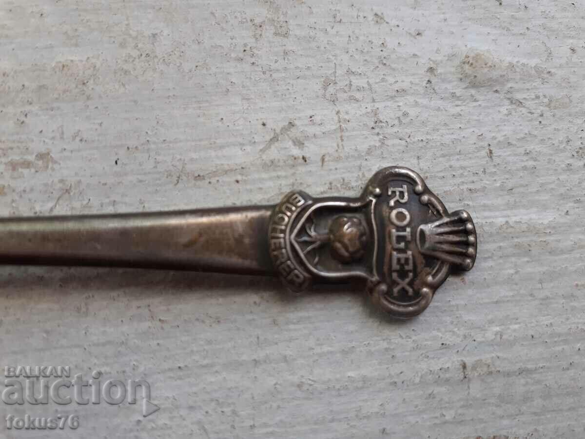 Auction Old collectible thick silver plated Rolex spoon Auction Old collectible thick silver plated Rolex spoon