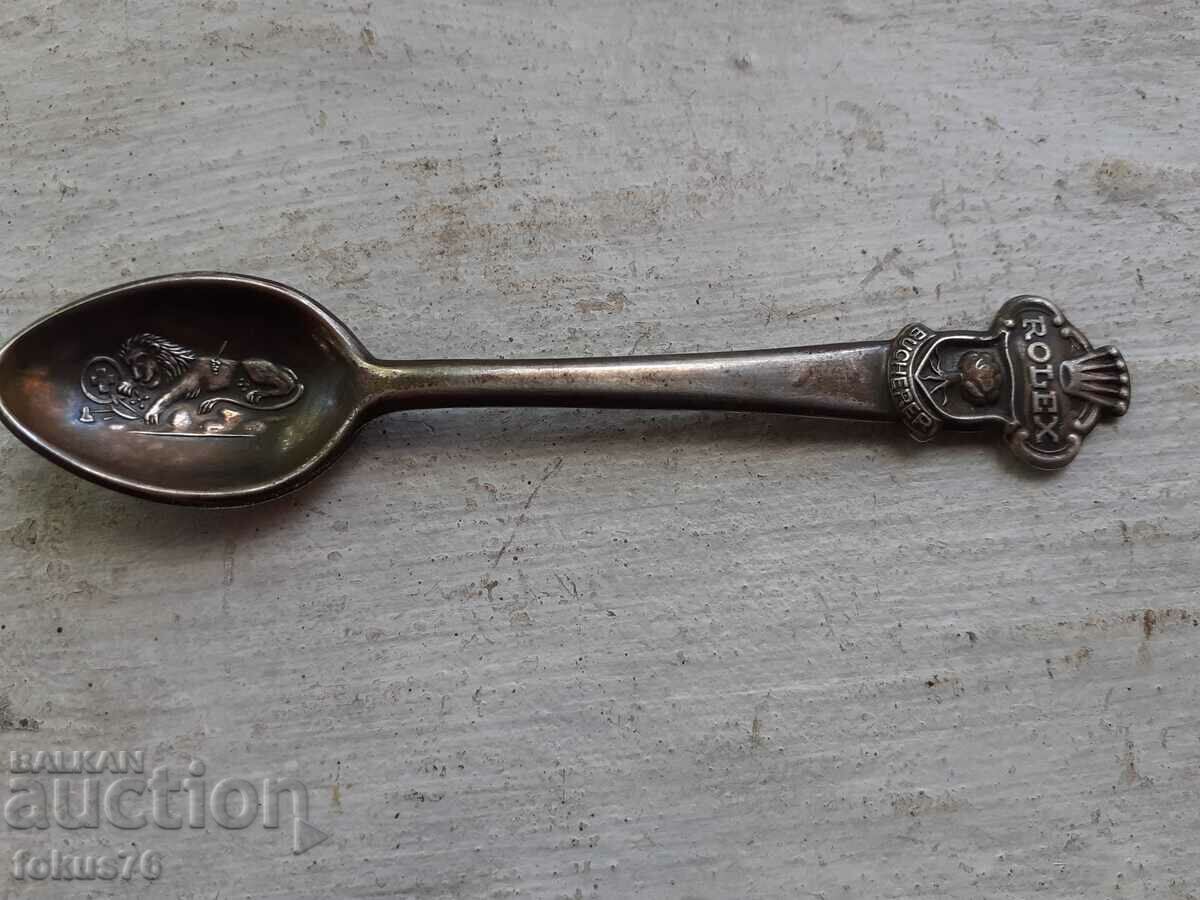 Old collectible thick silver plated Rolex spoon
