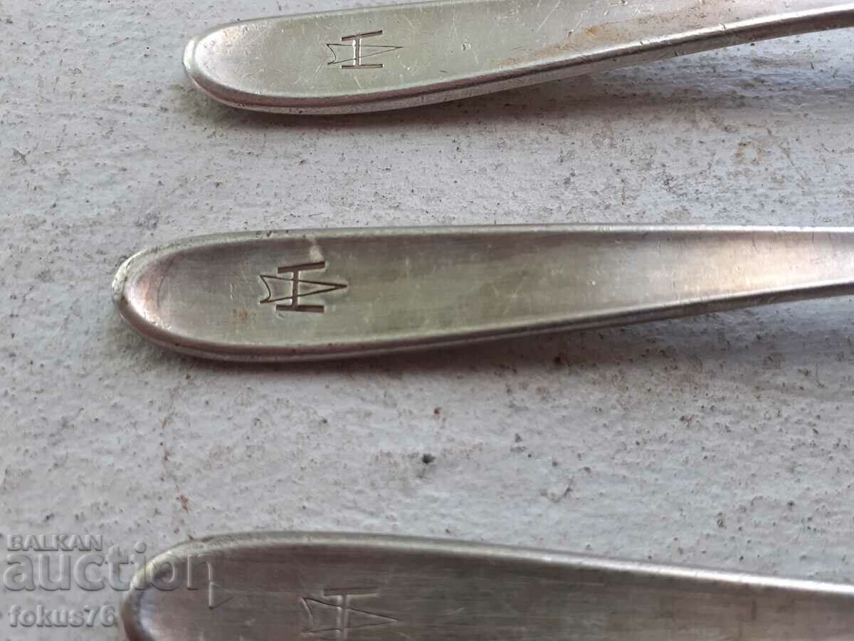 Auction Old collectable thick silver plated Sambonet spoons Auction Old collectable thick silver plated Sambonet spoons